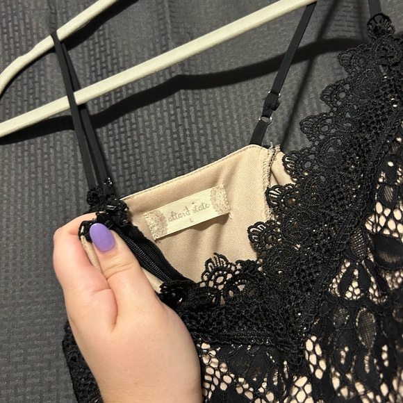 NEW Altar’d State Midi Length Adjustable Strap Black Lace Dress Women’s Sz Large - Picture 7 of 9